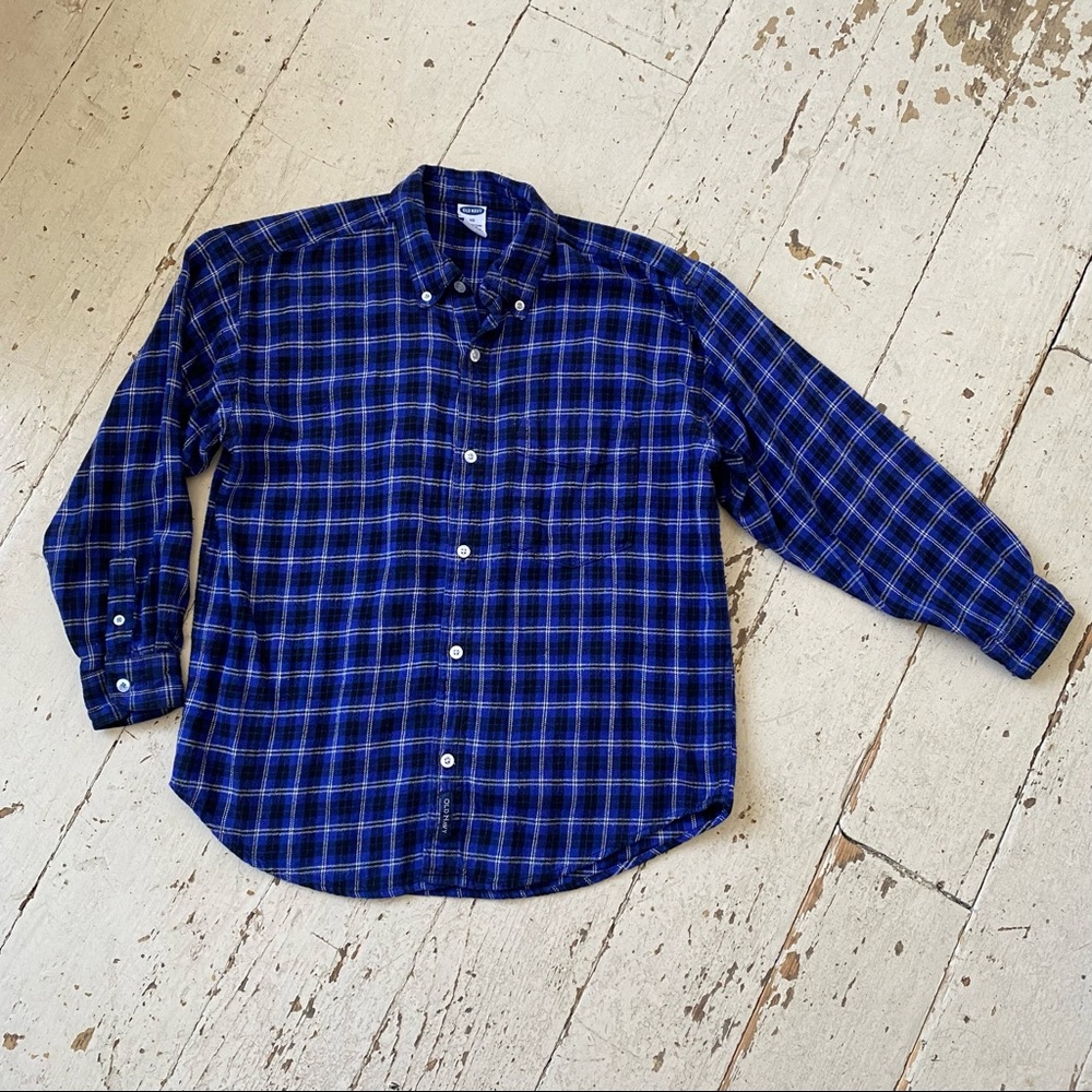 Vintage Y2K Old Navy Plaid Flannel Button Down Shirt Top